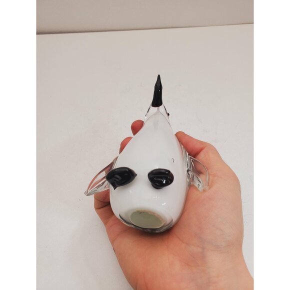 Murano Glass Penguin Large Emperor Penguin Sculpture Murano Italy Sommerso - Picture 10 of 10